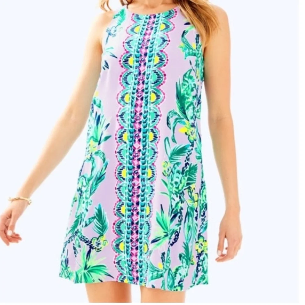 Lilly Pulitzer Jackie Shift Dress in Resort White 100% Silk Women's‎ Size S